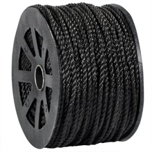3/8", 2,450 lb, Black Twisted Polypropylene Rope image