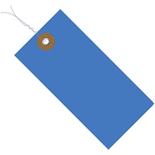 2 3/4 x 1 3/8" Blue Tyvek® Pre-Wired Shipping Tag image