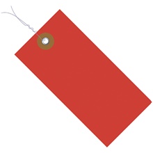 2 3/4 x 1 3/8" Red Tyvek® Pre-Wired Shipping Tag image