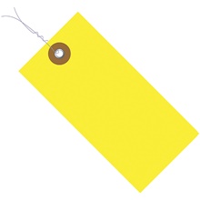 2 3/4 x 1 3/8" Yellow Tyvek® Pre-Wired Shipping Tag image