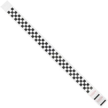 3/4 x 10" Black Checkerboard Tyvek® Wristbands image